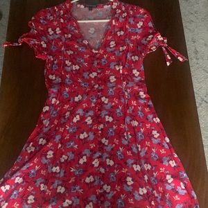 Express red floral mini dress